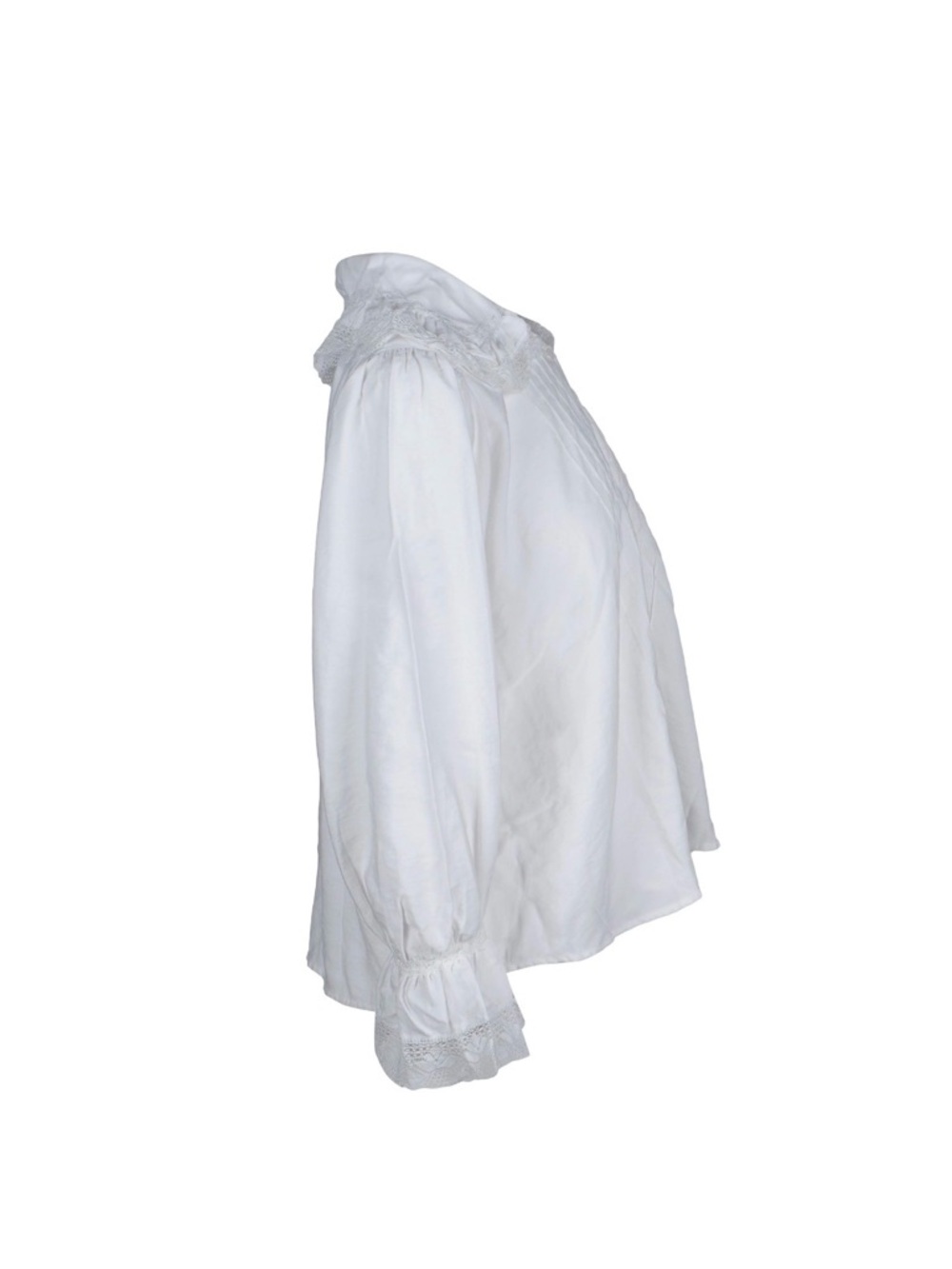 Maje White Lace-Trim Button-Up Blouse sizes 1 - Picture 4 of 9